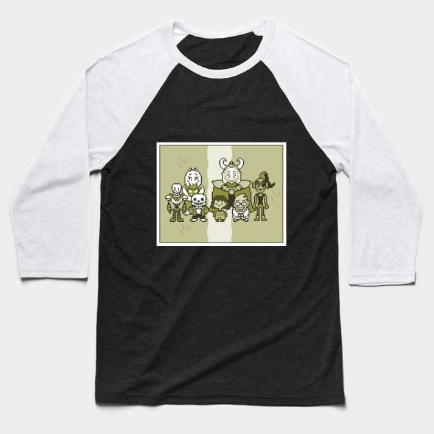 Undertale Ending Family Photo Baseball T-Shirt by halegrafx